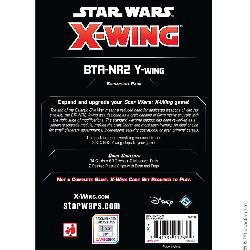 Star Wars : X-Wing Second Edition - BTA-NR2 Y-Wing Expansion Pack